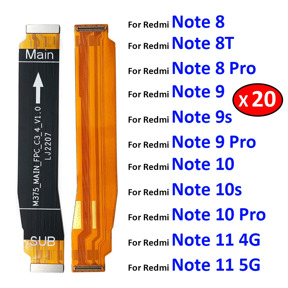 

20Pcs/Lot, Main Motherboard Flex Cable For Xiaomi Redmi 9 9A 9C 6 6A 8A Note 10 10s 8 7 6 Pro Note 11 4G 5G Replacement parts