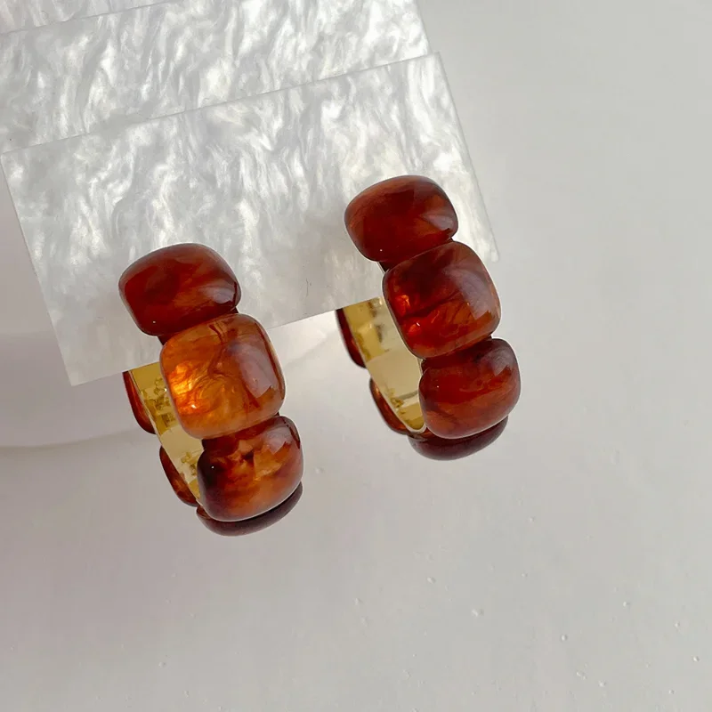 Серьги-кольца Minar золотые полимерные