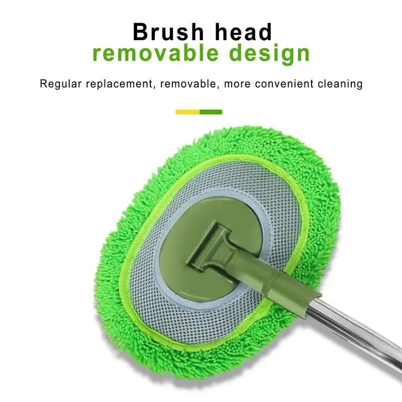 

Car Wash Brush Chenille Microfiber Auto Kit Windshield Wash Tool Interior Outer Telescoping Long Handle Cleaning Mop Washing