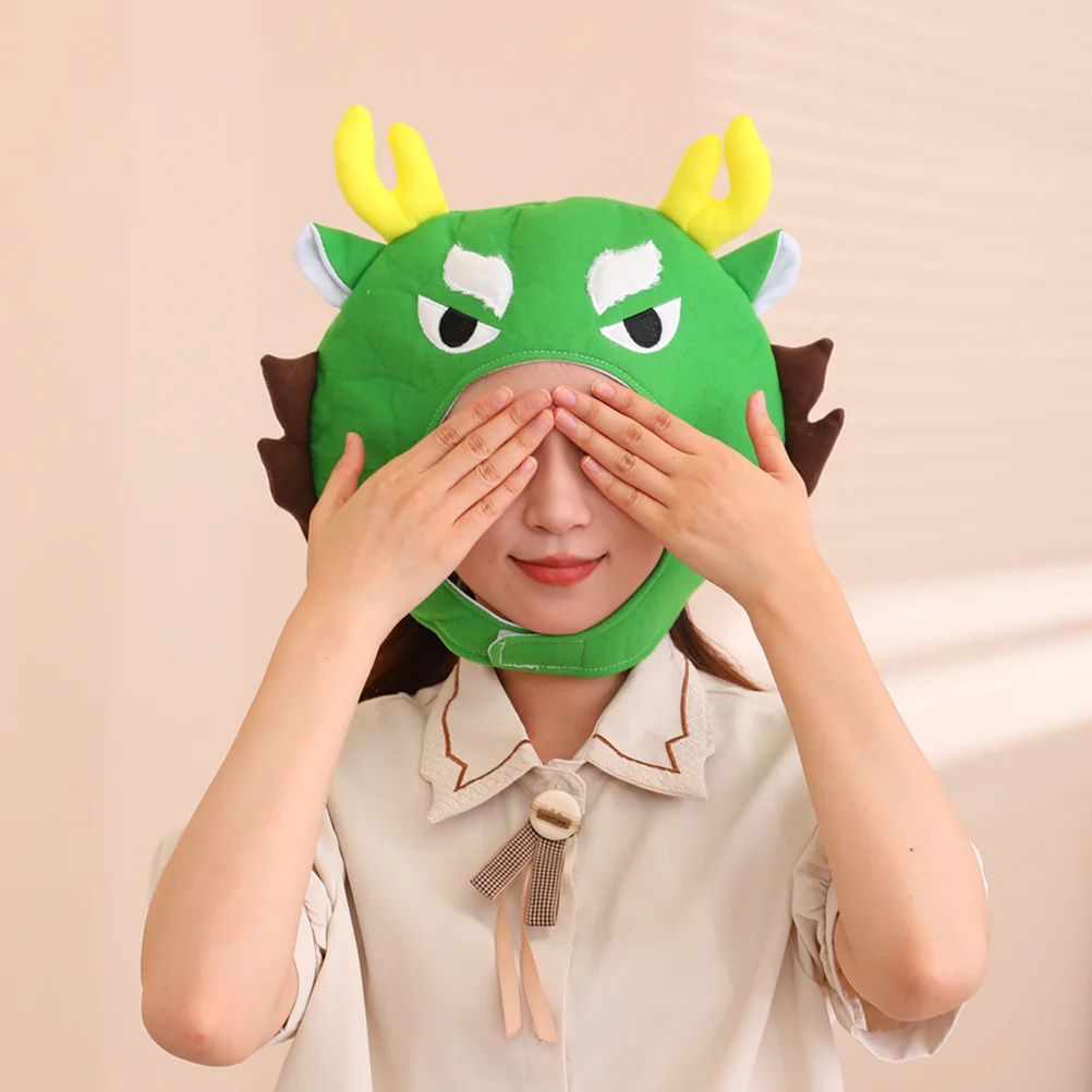 

Funny Dragon Head Hat Creative Decor Headgear Party Hats Cartoon Chinese Zodiac Prop Festive