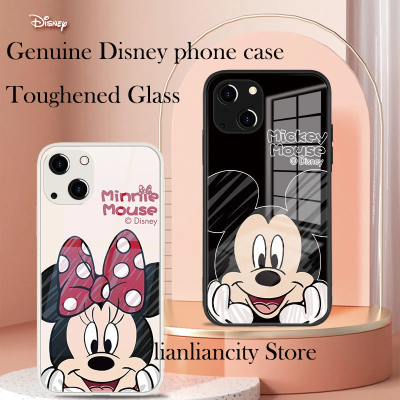 

Disney Mickey Mouse Anime Phone Case For IPhone 14 Plus 11 12 13 Pro MAX 12 13 Mini 6 6S 7 8 Plus X XR XS MAX SE Tempering Glass