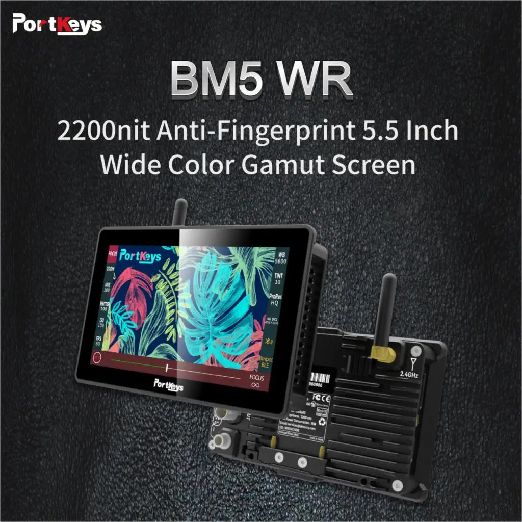 Контроллер для беспроводной камеры PortKeys BM5 III WR Monitor 2200Nit SDI/HDMI RED KOMODO/BMPCC 4K/6K Pro/Sony/Canon