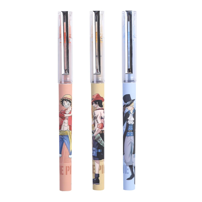 

M&G 3/6/9pcs Gel Pen 0.5MM Quick-Dry Black Ink Straight Liquid Ballpoint Signature Pen Anime Appearance School Office Stationery