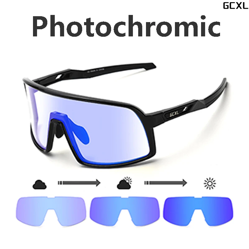 Фото Очки GCXL фотохромные велосипедные UV400, солнцезащитные очки для спорта на открытом воздухе, для горных велосипедов, для мужчин и женщин №1