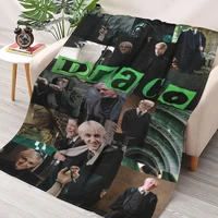 draco malfoy plaid blanket fleece spring death eater tom felton portable sofa blanket office rug piece