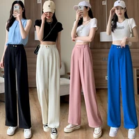 suit wide leg pants womens 2022 spring and summer new high waist straight tube small man loose and slim casual