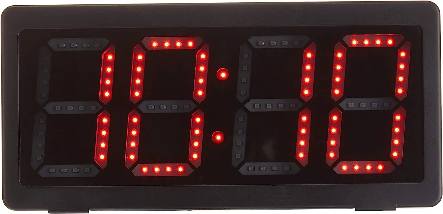 Фото Таймер-секундомер MACGREGOR LED с 4-дюймовым дисплеем, перезаряжаемой батареей, звуковым оповещением, для дома, спортзала, фитнеса, черный пластик №4
