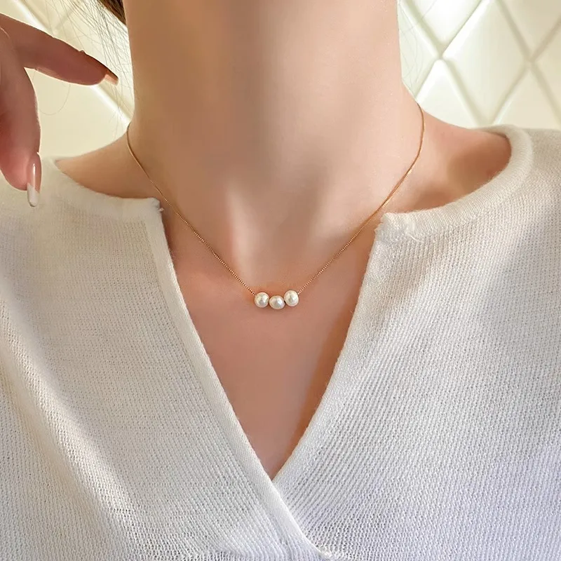 Модный натуральный пресноводный жемчуг 14K Золотое заполнение женская коробка