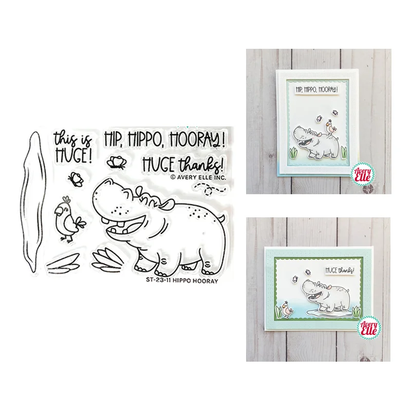 

New 2023 Cutting Dies for Paper Making Clear Stamps Hippo Hooray Scrapbooking Embossing Frame Card