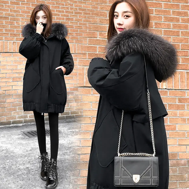 Women's Winter New Padded Jacket Down Padded Jacket Women's Fashion Mid-length Warm Loose Thick Padded Jacket