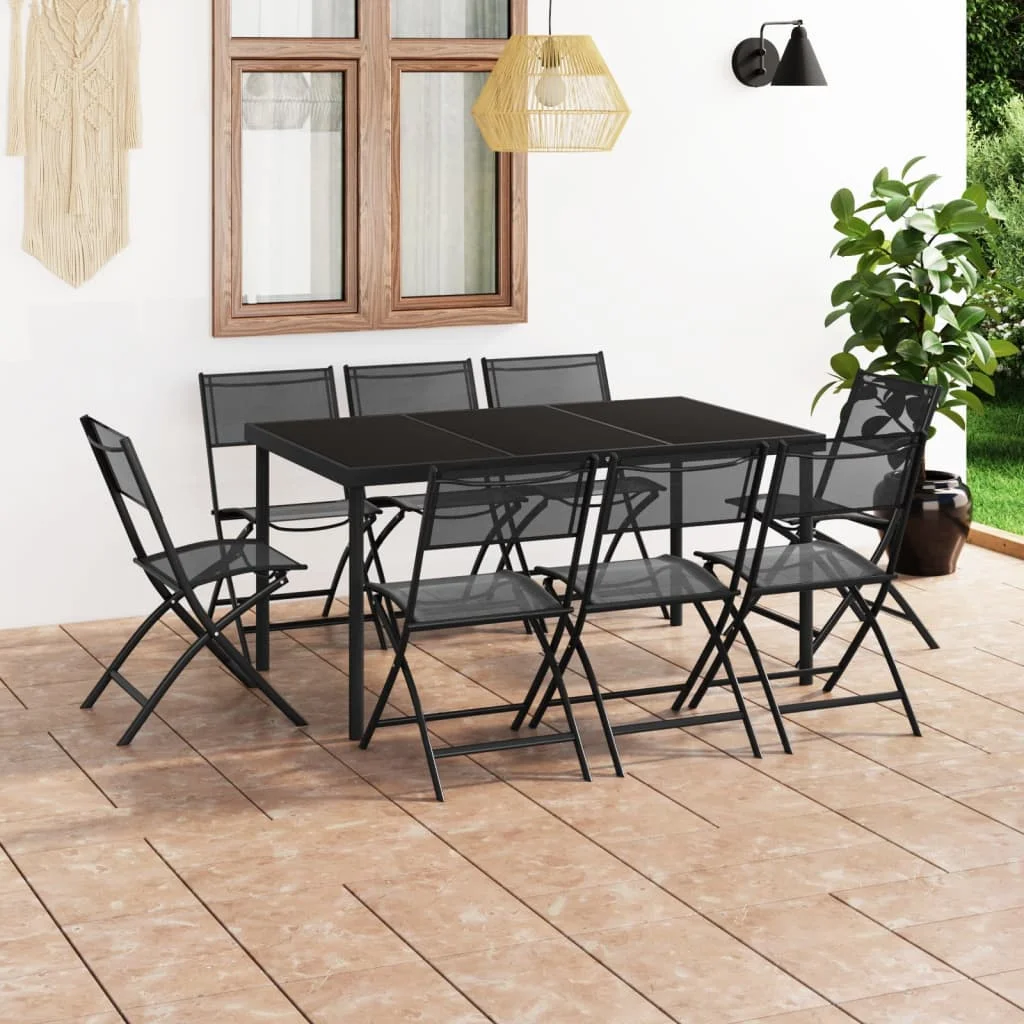 

9 Piece Outdoor Dining Set,Patio Table and Chair Set, Steel