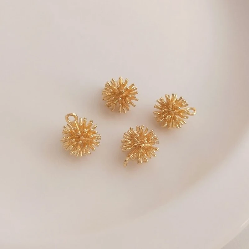 

4 шт. 10 мм 14 к позолоченные подвески в виде конуса сосны, аксессуары ручной работы из латуни, дизайнерские подвески