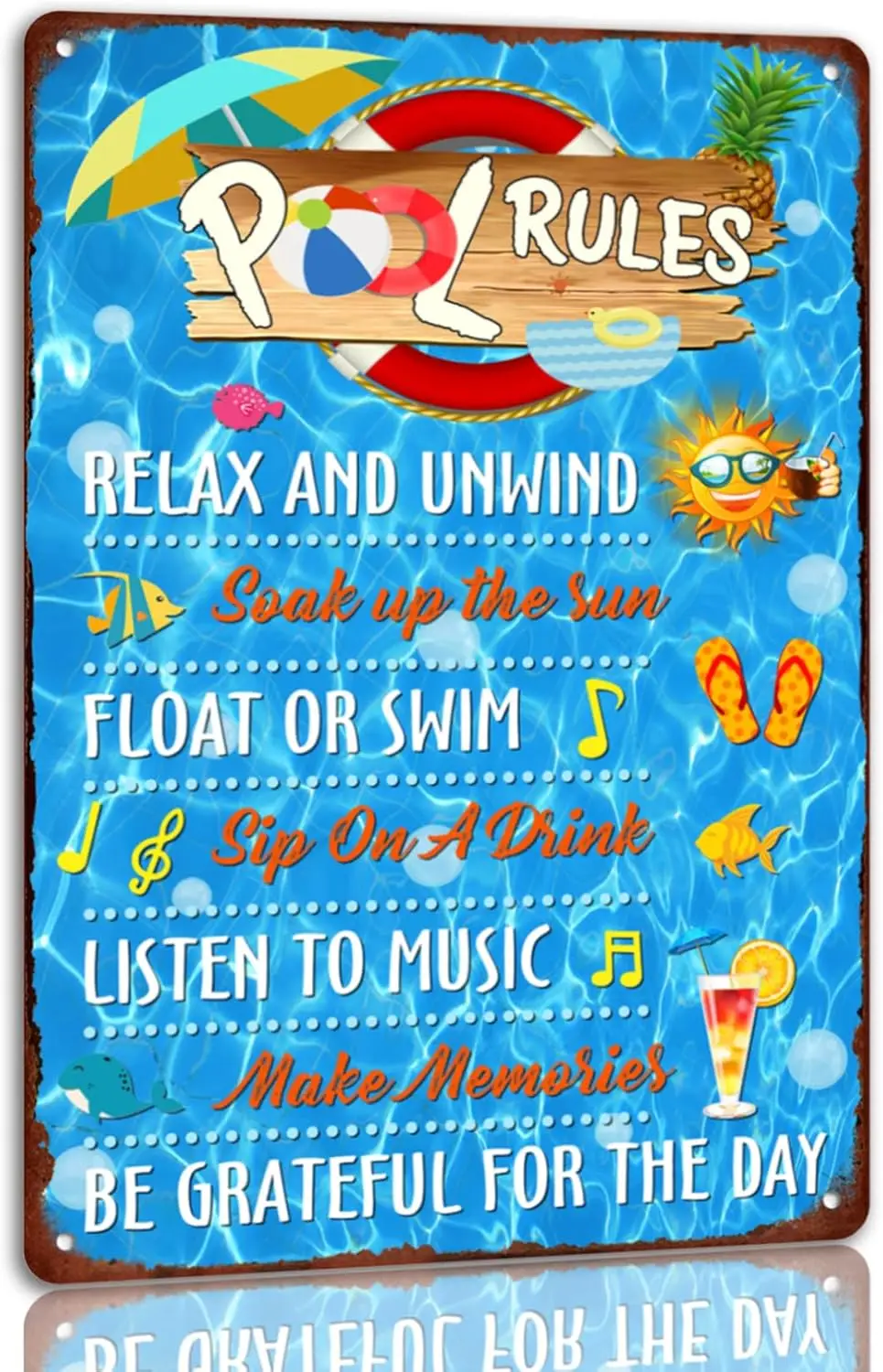 Правила бассейна Tn Sgn Vntge Swmmng Pool Metl Sgns Funny Wll Decor Plque For Prty Wter Prk Outdoor 812 nch