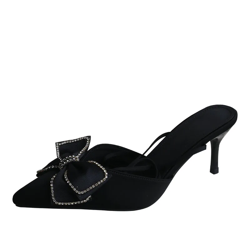 

Wedopus Dropshipping Black Shoe Woman Lovely Ankle Tie Pumps Pointed Toe 7CM