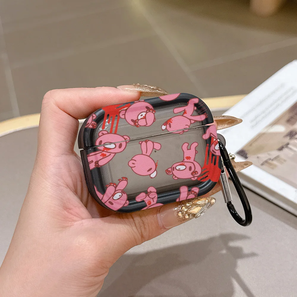 Фото Розовый полупрозрачный силиконовый чехол G-Gloomy B-Bear для Airpods 4 3 Pro 2 1, защитные чехлы для беспроводных наушников Pro2 №5