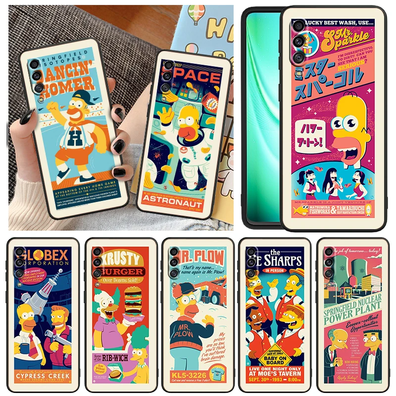 

Anime The Simpsons Cute For Samsung Note 20 10 9 Ultra Lite Plus F23 M52 M21 A73 A70 A20 A10 A8 A03 j7 j6 Black Phone Case