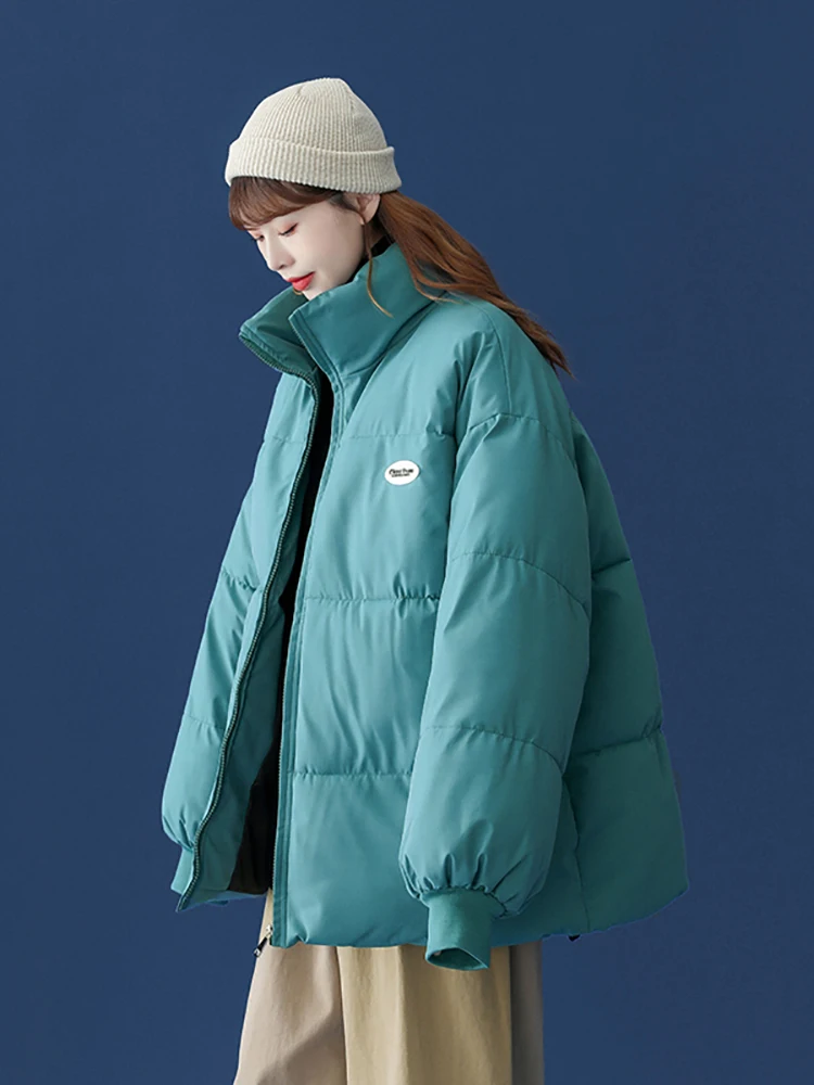 AOSSVIAO Winter Light Down Short Jacket Women 90% White Duck Down Warm Coat Ladies Stand Collar Casual Loose Solid Color Outwear