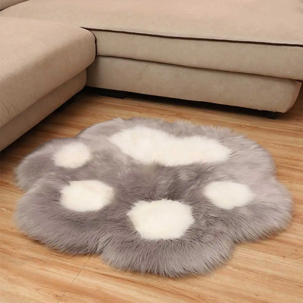 

Soft Plush Carpet Acrylic Footprint Shape Dormitory Mat Decoration Rug