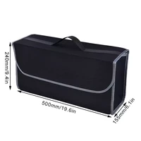 car trunk organizer car soft felt storage box cargo container box trunk bag stowing tidying holder multi pocket