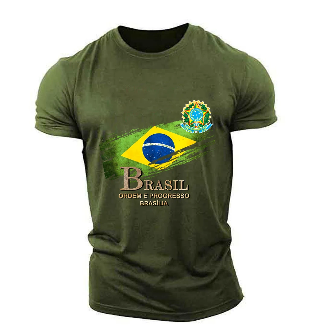 

Brazil Flag T Shirt Men's T-shirt Fashion Men Women Kids National Emblem Tshirt Hip Hop Tops 3d Print T-shirts Summer Clothing