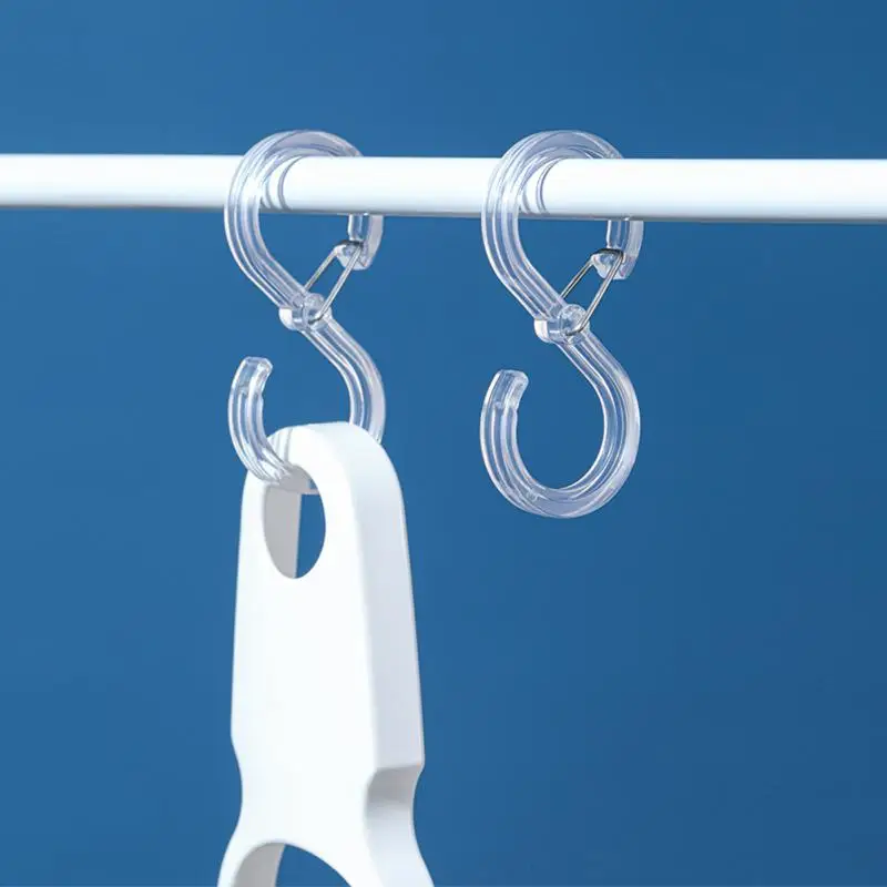

S Hook Single Transparent Hanger Multifunctional Strong Bearing Capacity Hook With Buckle Hanging Hooks Hook Up S-shaped