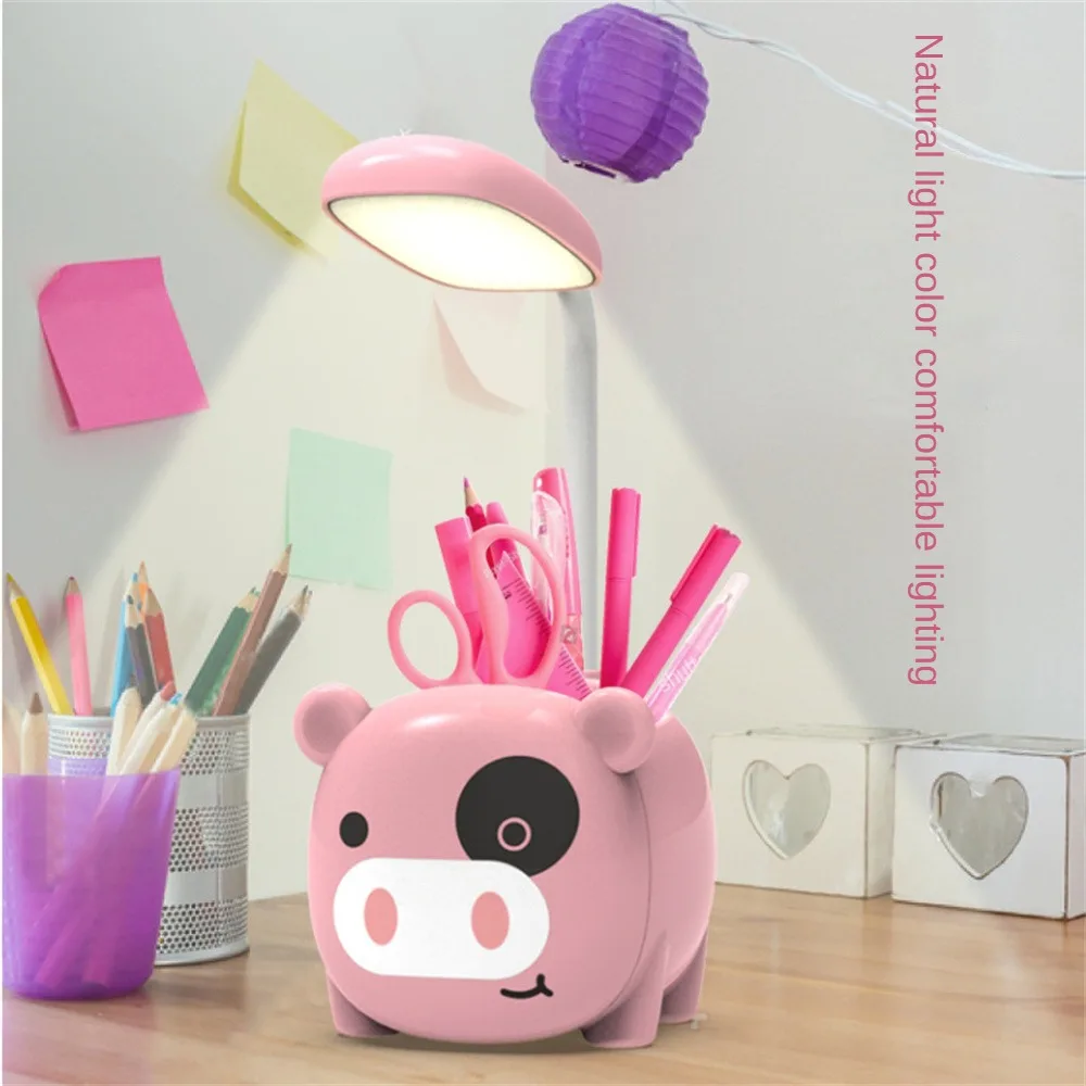 

Desk Lamp 3w Student Eyes Protection Pen Holder Special Gift Household Tools Table Lamp Abs Bedroom Reading Dormitory Led Light