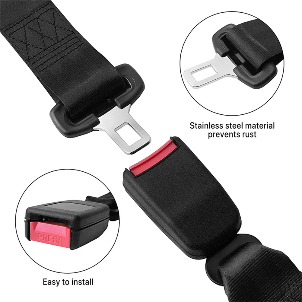 

Car Seat Belt Extender Safety Seatbelt Long-lasting Black Seatbelt Extender Car Auto D Type With Safety Buckle
