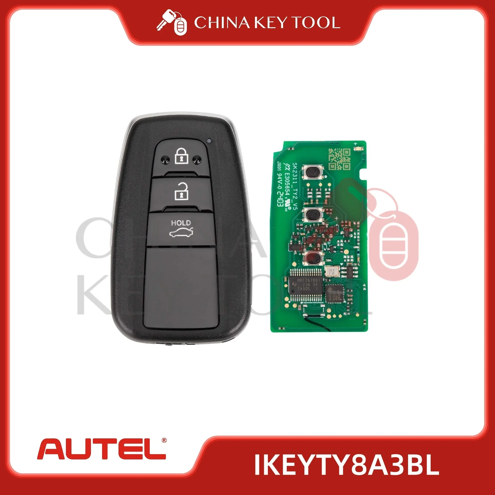 

1 шт. Смарт-ключ Autel IKEYTY8A3BL 8A3BL 3 кнопки 315/433 МГц для смарт-ключа Autel для KM100 IM508 IM608 KM100E