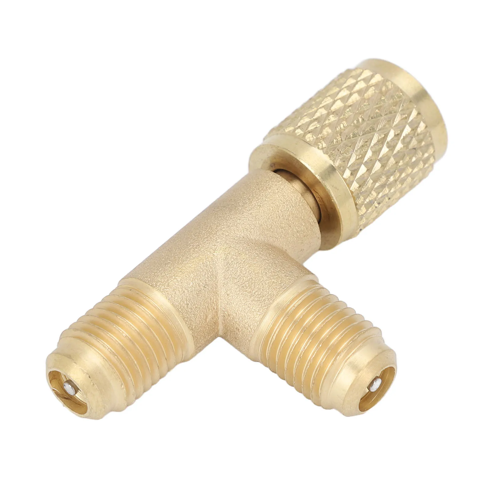 

1/4in SAE Sturdy Structure for R22 R12 R134 Quick Coupler Tee Adapter with Valve Core Brass