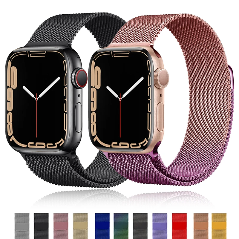 Milanese Loop For Apple Watch Ultra Band 49mm 44mm 45mm 40mm 41mm 42mm 38mm 45 mm belt bracelet iWatch series 8 7 3 5 se 6 Strap