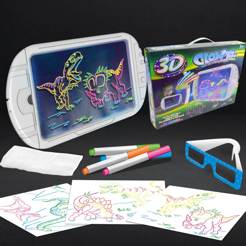 

Magic 3D Drawing Board LED Light Effect Puzzle Drawing Board Children's Drawing Educational Toys Children's Growth Creative Gift
