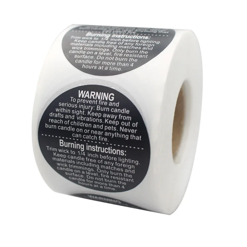 

5000pcs Sticker Label Candle Warning Sticker Aromatherapy Container Label Safety Sticker 1.5 Inch Round