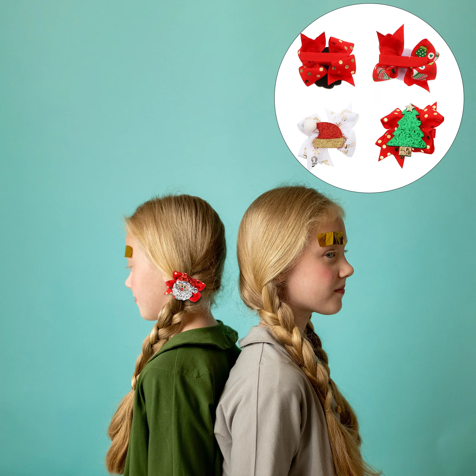 

Hair Christmas Bow Clips Barrettesheaddress Girl Party Hairpin Barrette Ribbon Pin Clip Bowknot Hairpins Deer Holiday Knot