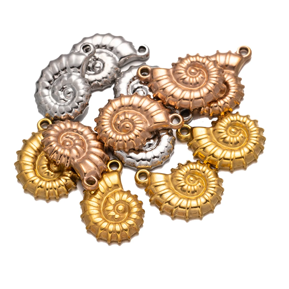 5 шт./партия подвески в виде ракушек из нержавеющей стали