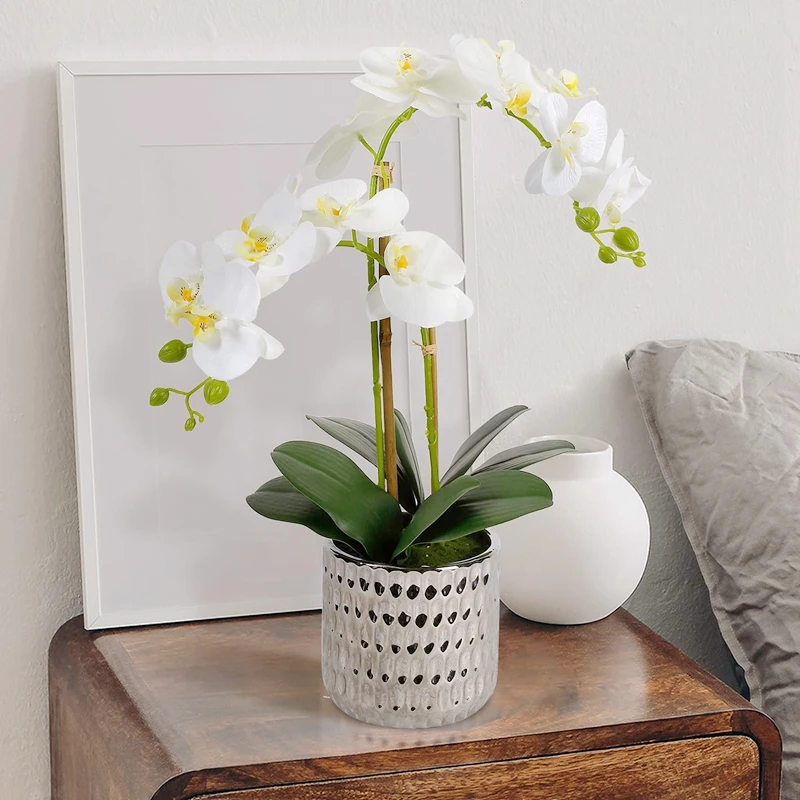 Artificial Flowers Butterfly Orchid Bouquet Fake Plants Phalaenopsis For Home Decor Garden Party Wedding Decoration Accessories