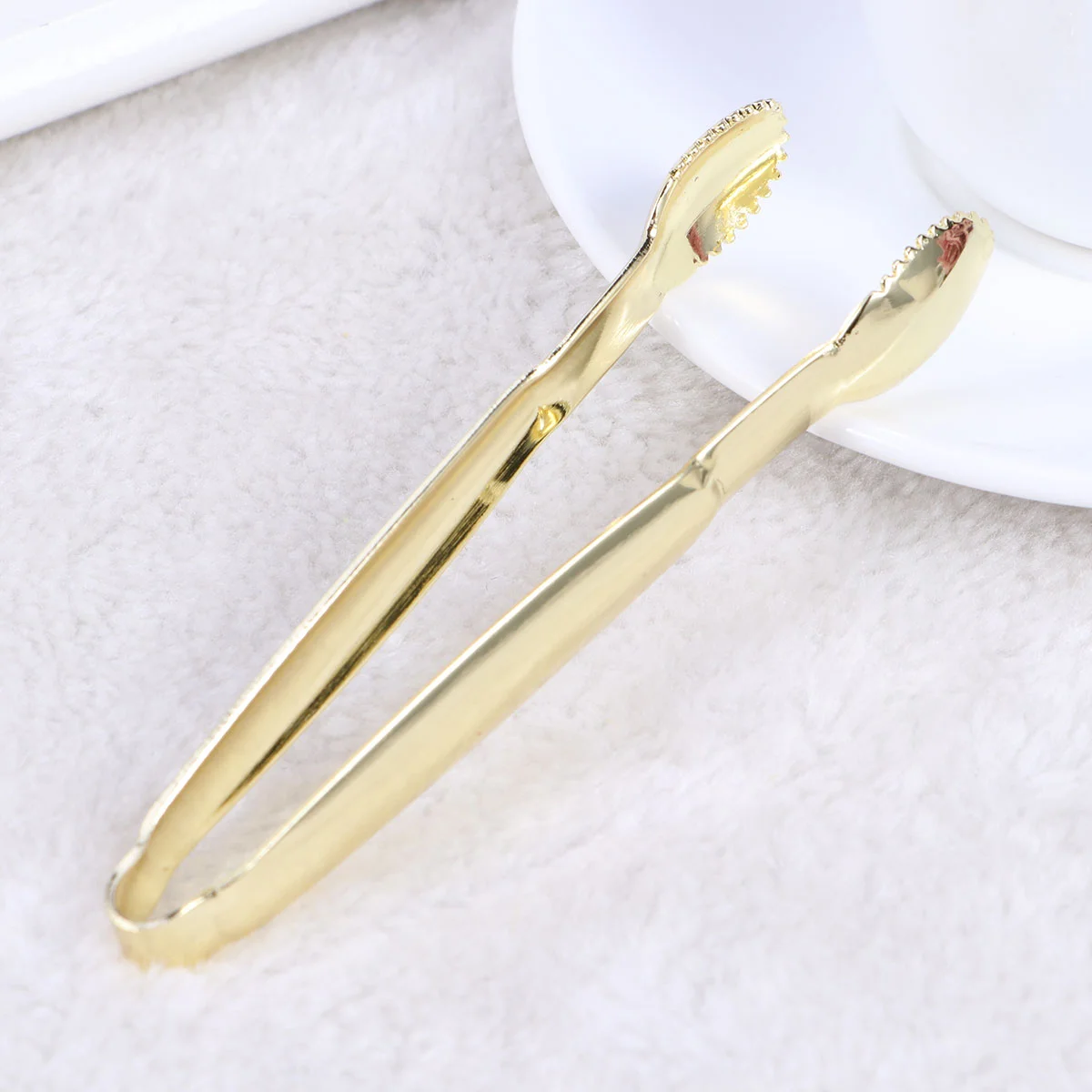 

2 Pcs Mini Ice Tong Gold Plated Tongs Sugar Cube Food Appetizer Stainless Steel Cubes Utensils