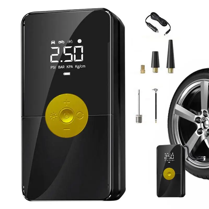 

150 PSI Car Tire Inflator Portable Smart Digital Display Wired Air Pump Rechargeable Handheld Air Compressor With Led Light