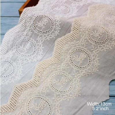 1 Флейта: 13 см, новинка, 100% хлопковая вышитая ткань, кружево, отделка для одежды своими руками, флейта (флейта)