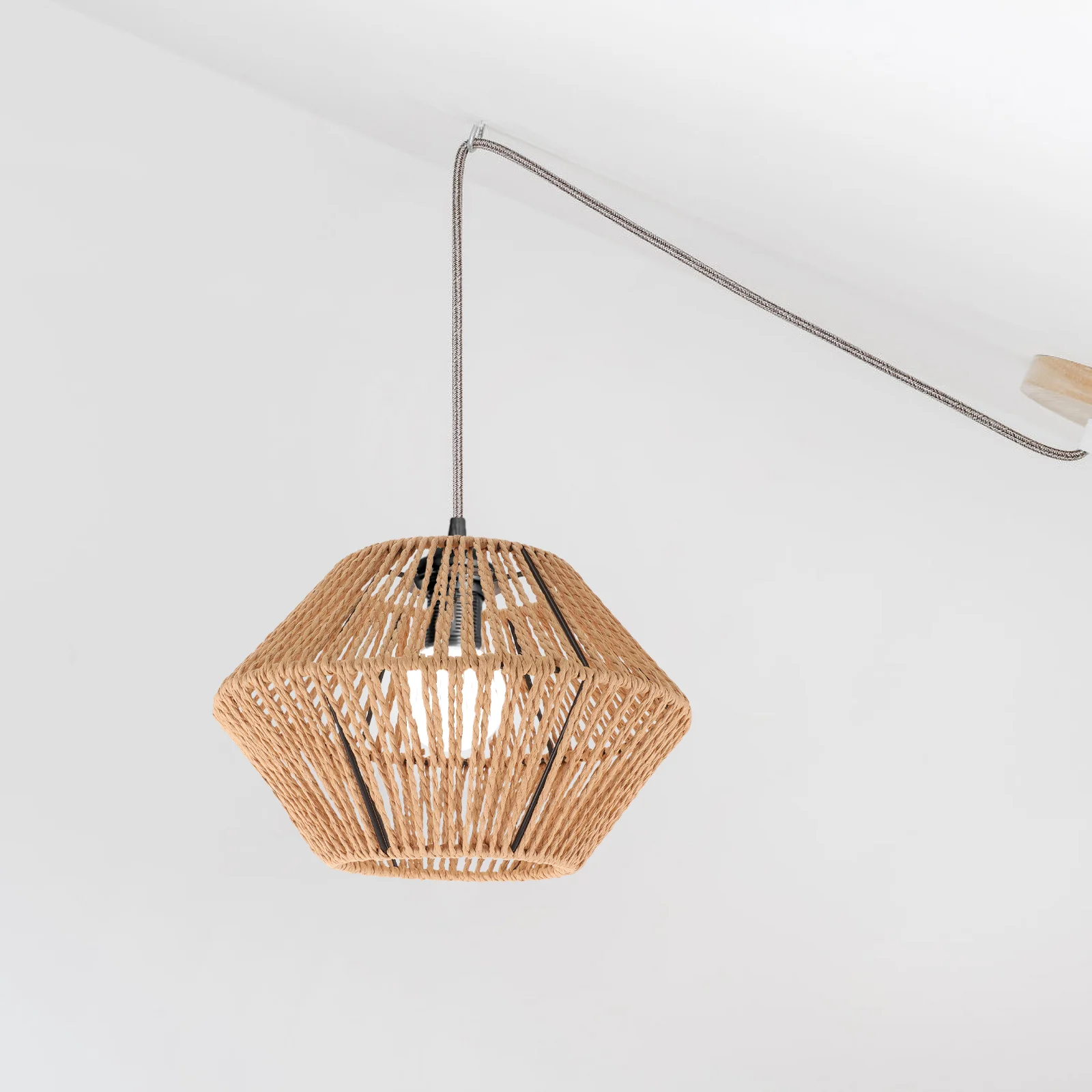 

Weaving Lampshade Pendant Lamp Shade Chandelier Shade Rustic Rattan Lamp Shade for Home Hotel