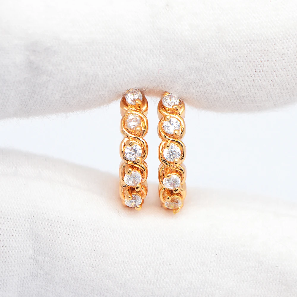 Высокое качество золотого цвета модные многоцветные CZ женские обручи висячие