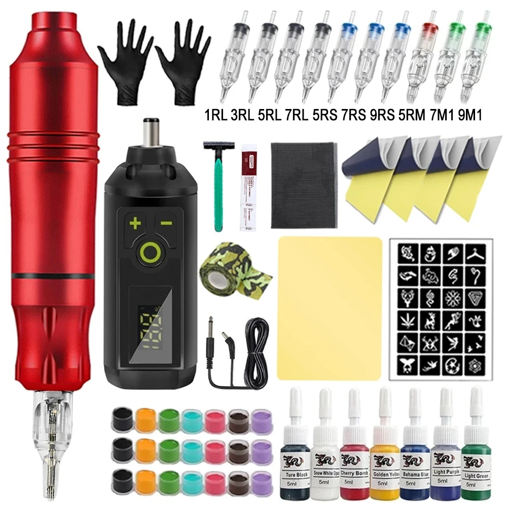 Профессиональный беспроводной роторный набор для тату-машинки с смешанными