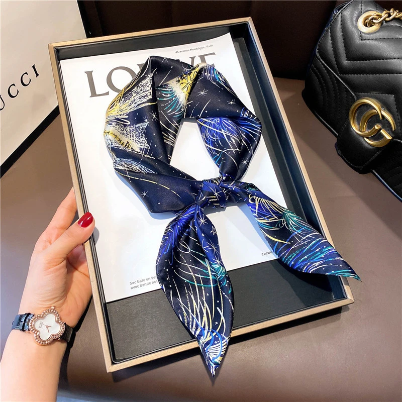 Square 100% Real Silk Scarf Women Bufanda Shawls Wraps for Lady Neckerchief Natural Foulard Femme Bandana Scarves Pashmina 2022 |