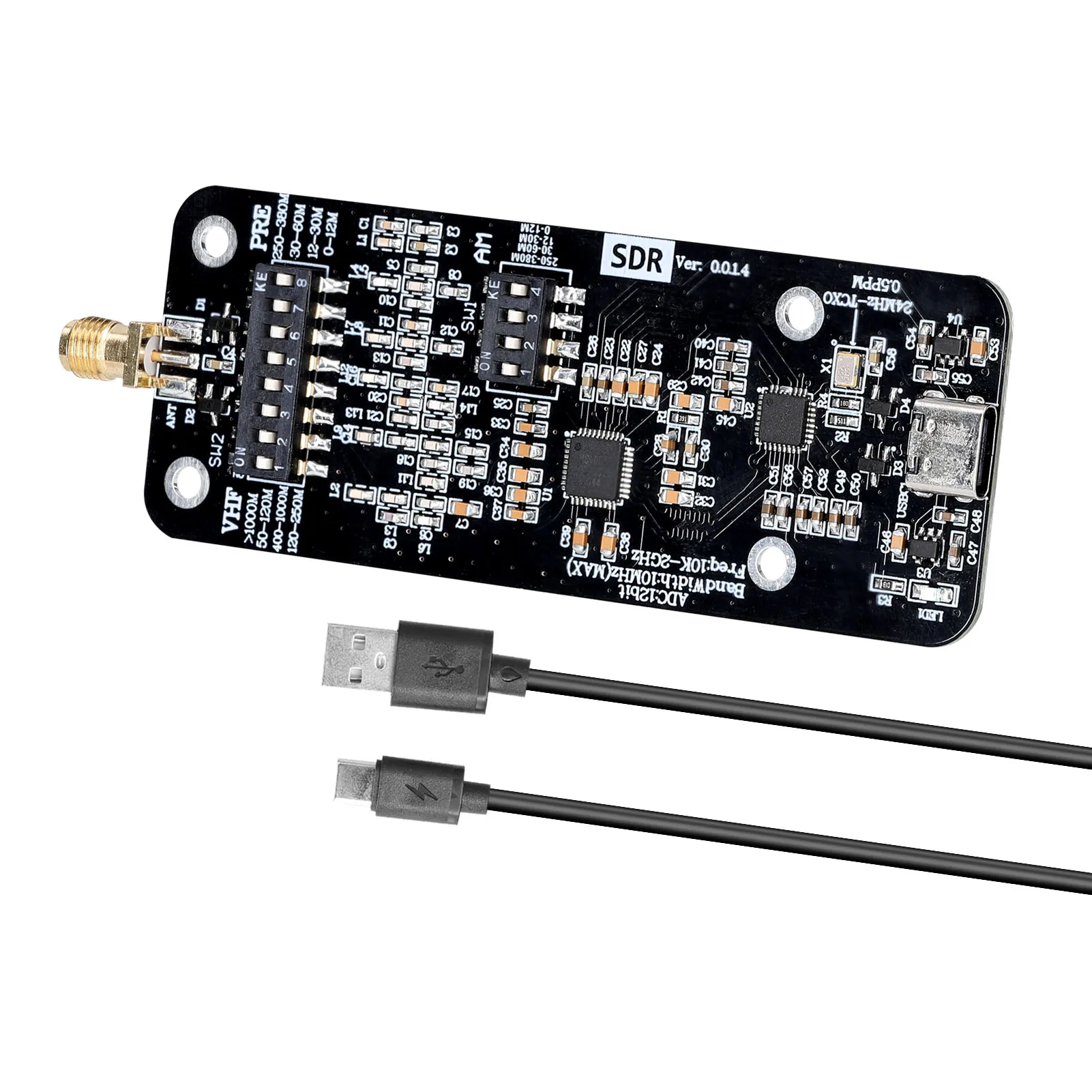 

RSP1 Msi2500 Msi001 Scheme Software Defined Radios Reciver 12Bit ADC Radios Receiving Moudle Circuit 10kHz-2GHz DIY SDR Reciver