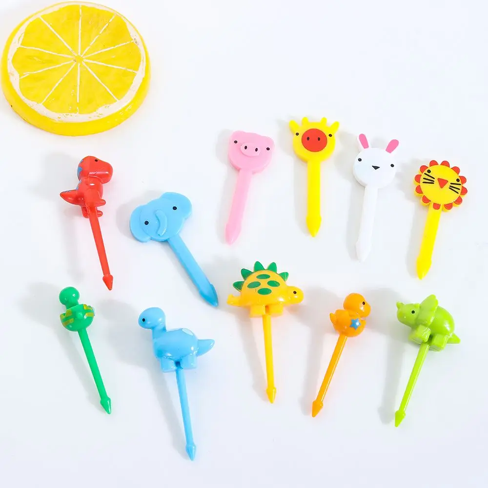 

Children Fruit Forks Kids Food Picks Bento Crockery Toddler Cute Mini Toothpicks Animal Farm Reusable Party Decoration