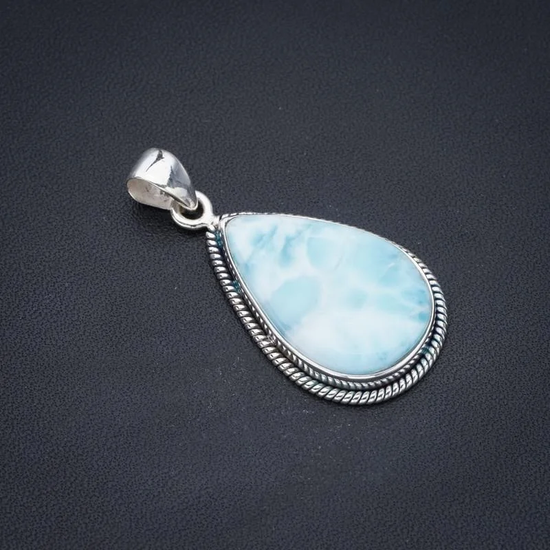 

StarGems Larimar ручной работы 925 пробы серебряный кулон 1,75 "F3456