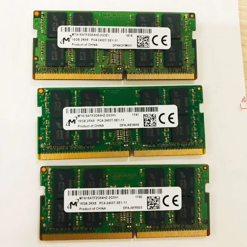 

Оперативная память для ноутбука Micron RAMS DDR4 16GB 2400MHz DDR4 16GB 2RX8 PC4-2400T-SE1 SODIMM, память для ноутбука 260PIN 1,2 V