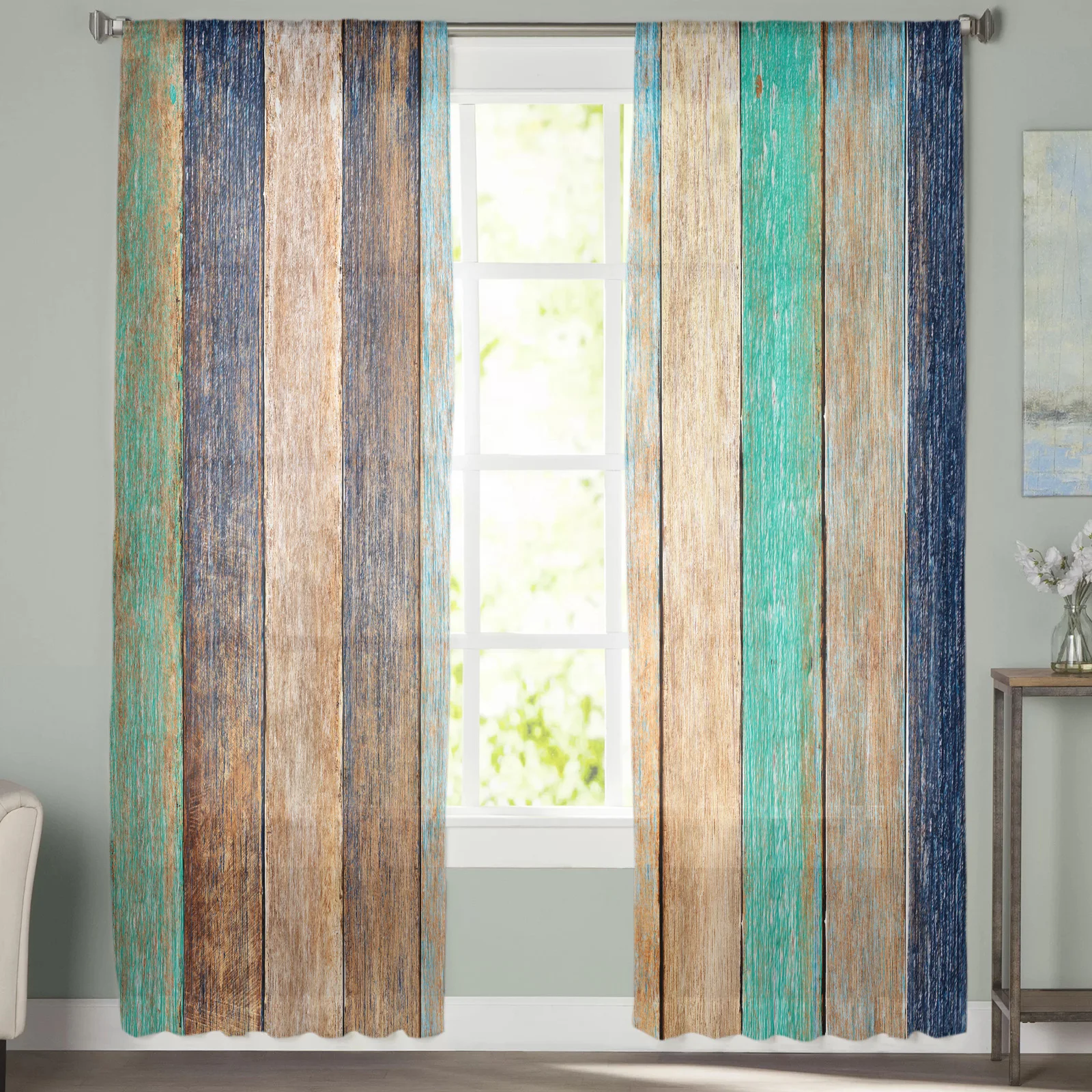 Textura de madeira do vintage cortinas modernas