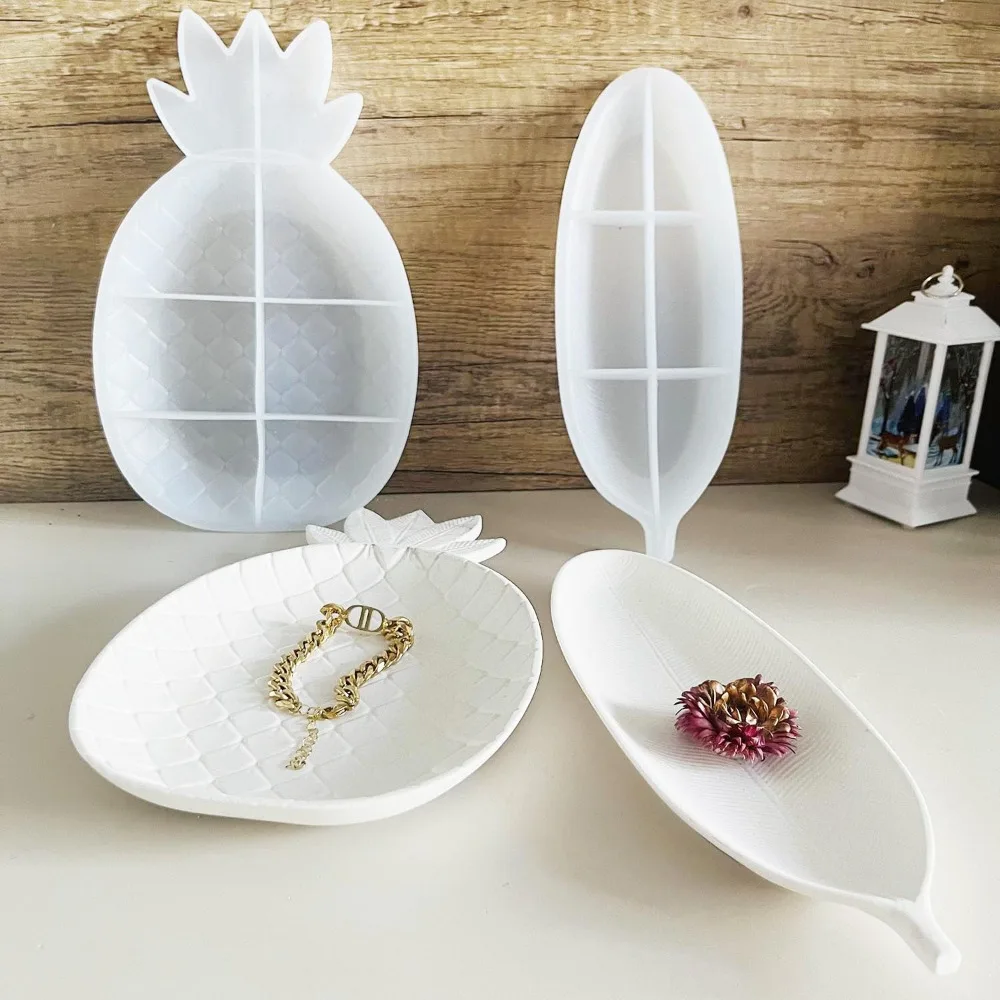 Формы в виде листьев бетонных подносов ананасов посуды силиконовая форма сделай