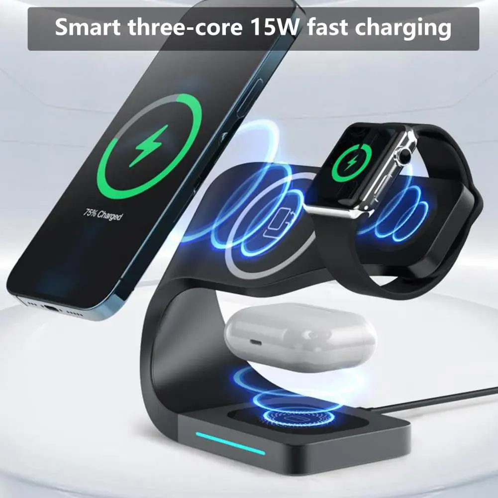 

3in1 Magnetic Wireless Charger PD Fast Charger Holder for iPhone 12Pro Max 13 Magnetic Charge for Apple Watch Airpods pro