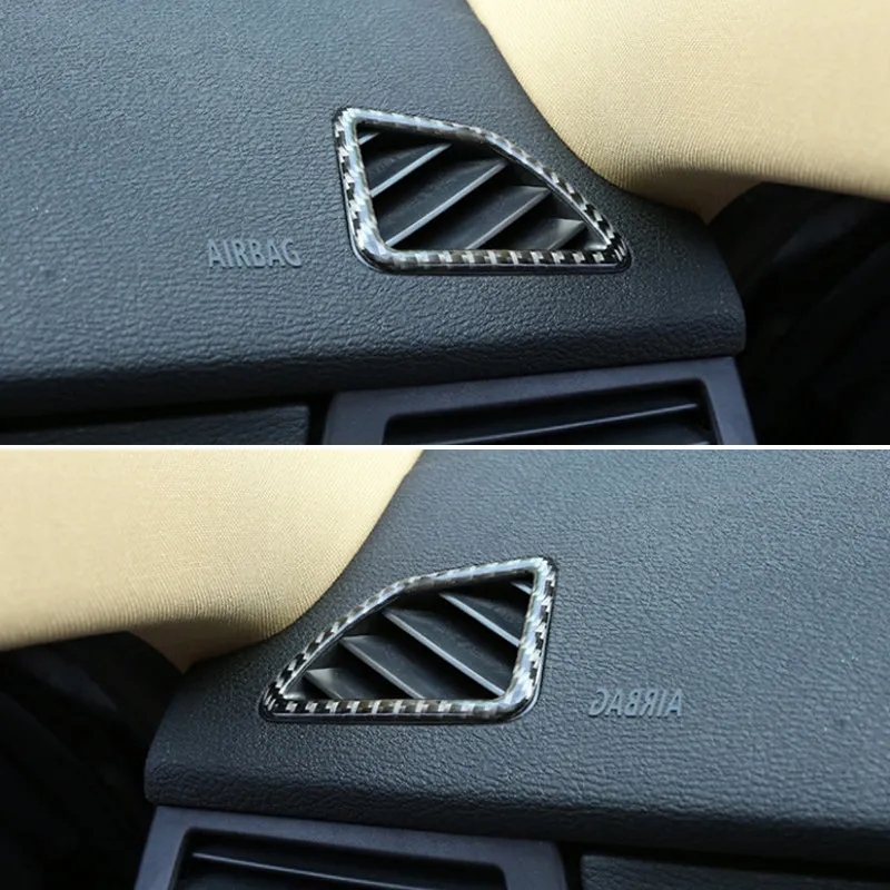 

For BMW X5 X6 E70 E71 2008 2009 2010 2011 2012 2013 2PCS Carbon Fiber Car Air Condition Air Vent Outlet Cover Trim LHD